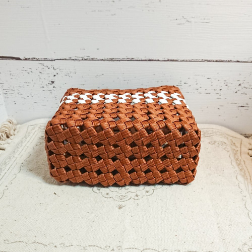 石畳編み かごバック(マロン色) かごバッグ おっちゃ 通販