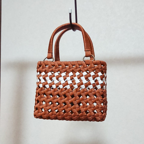 石畳編み かごバック(マロン色) かごバッグ おっちゃ 通販 14492664