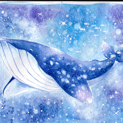 受注制作】ぼくが見ている海の中【海とクジラ】 絵画 kuro 通販 受注制作】ぼくが見ている海の中【海とクジラ】 絵画 kuro 通販