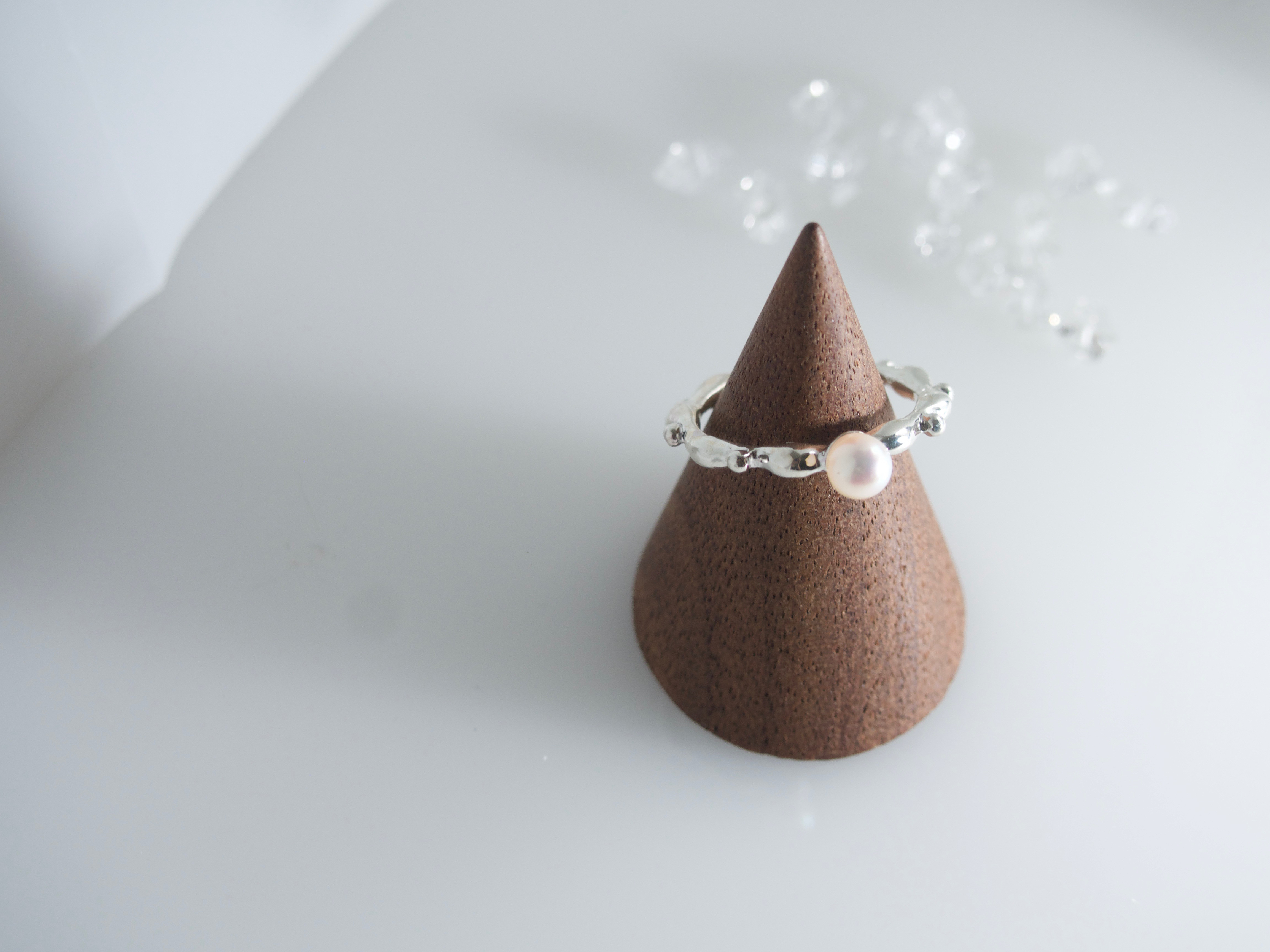 アコヤベビーパール リング/アンティークデザイン/オープンリング/silver925