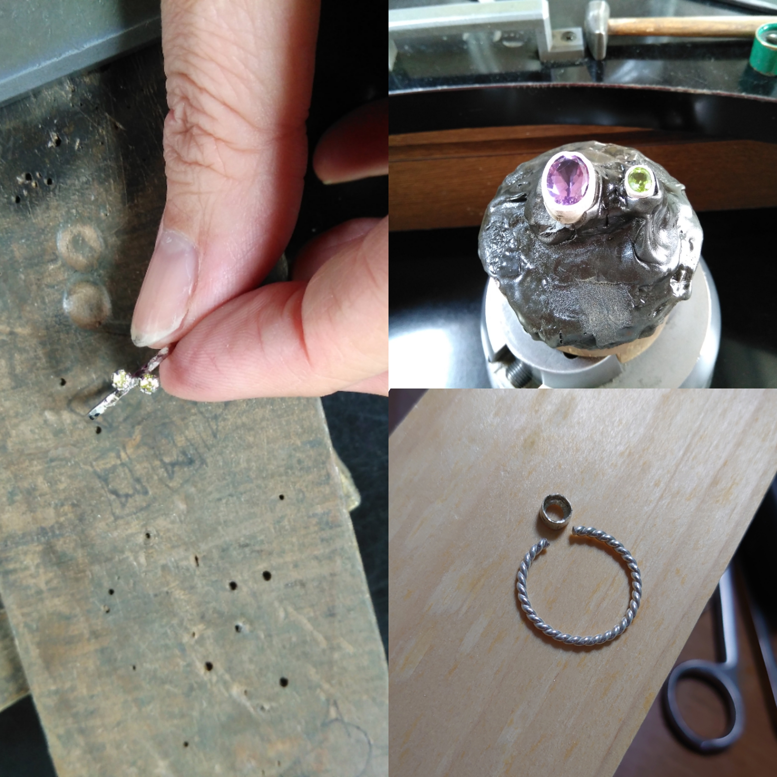 アコヤベビーパール リング/アンティークデザイン/オープンリング/silver925