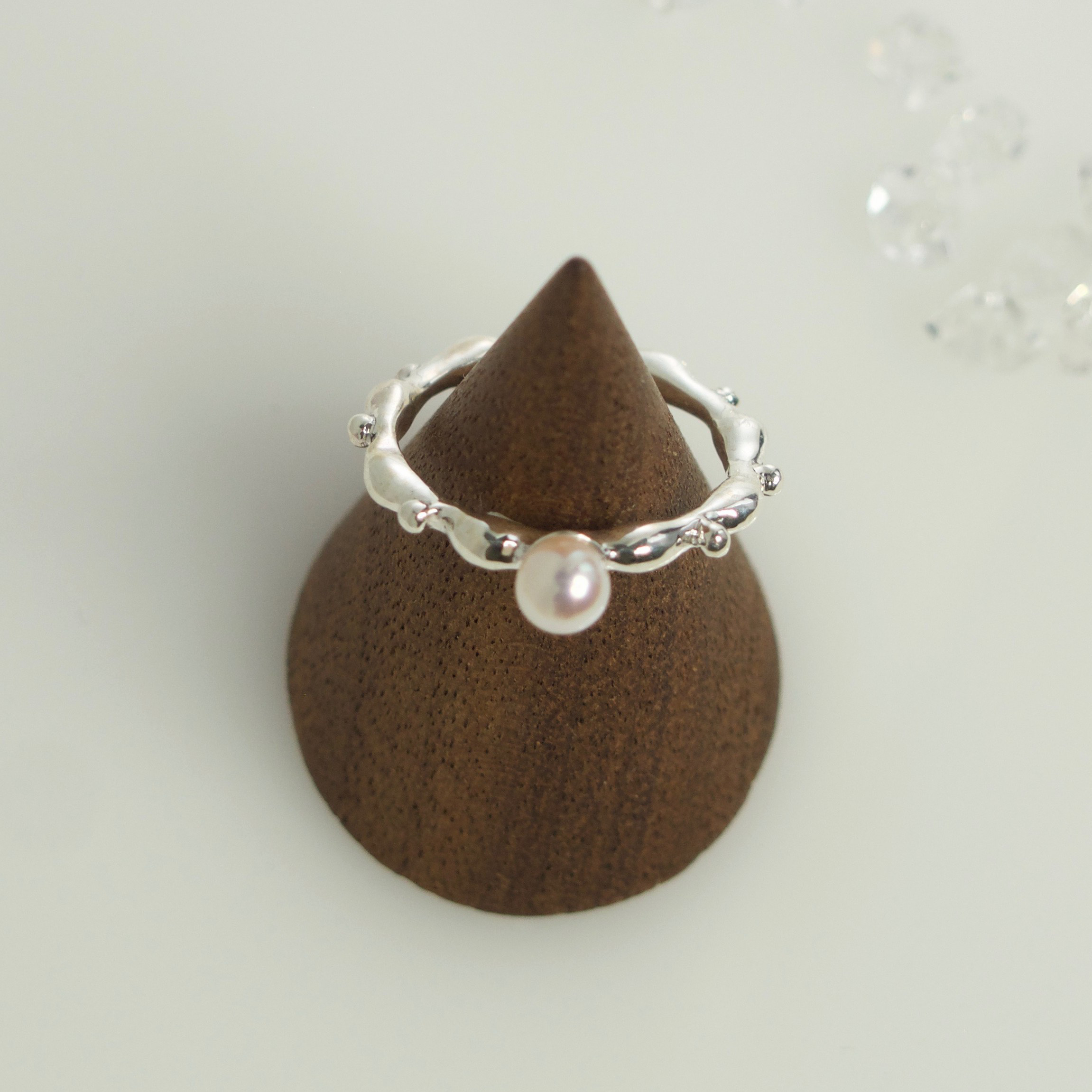 アコヤベビーパール リング/アンティークデザイン/オープンリング/silver925