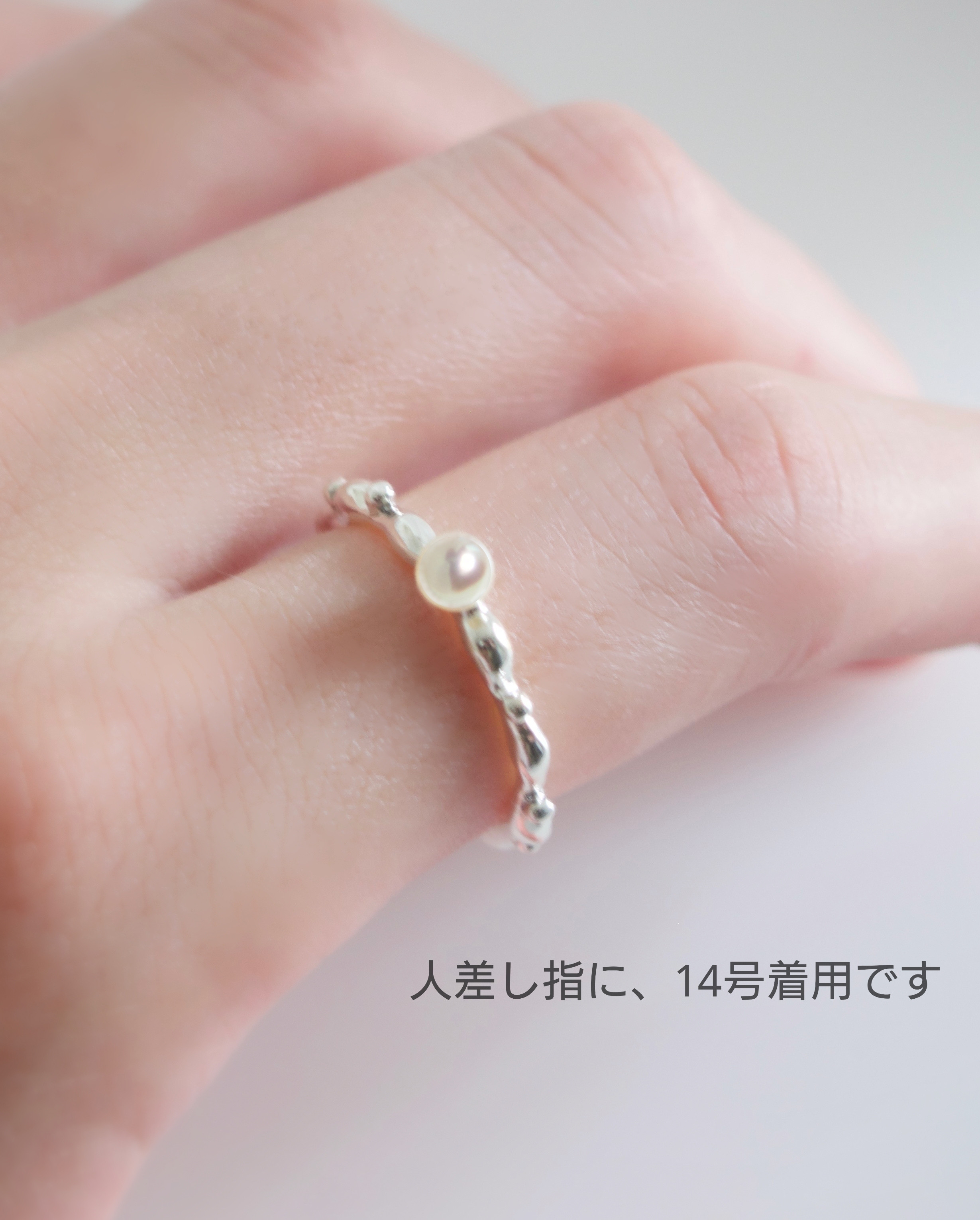 アコヤベビーパール リング/アンティークデザイン/オープンリング/silver925