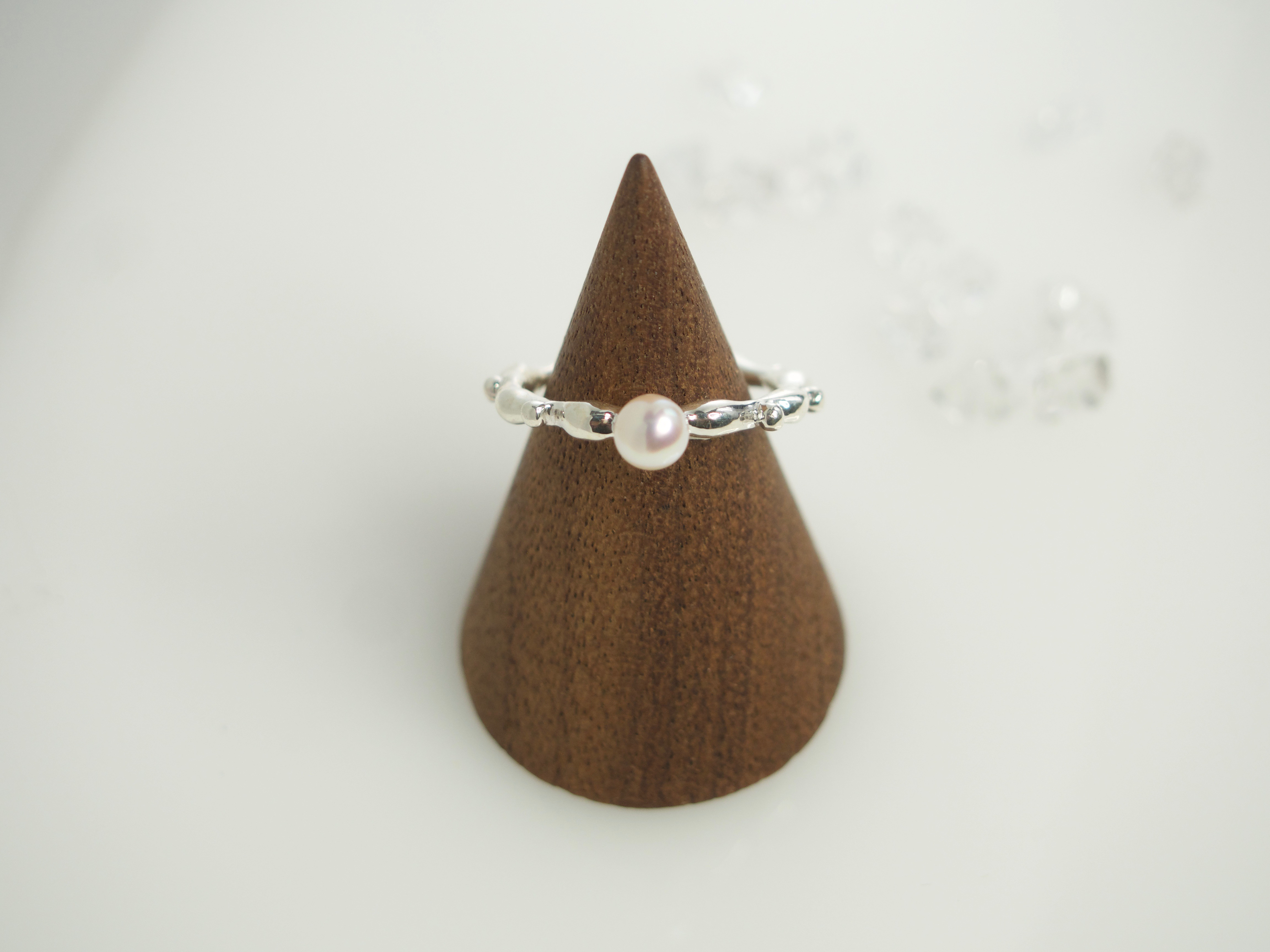 アコヤベビーパール リング/アンティークデザイン/オープンリング/silver925