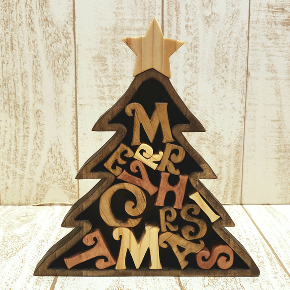 訂做☆聖誕節☆木製☆聖誕樹和字母☆聖誕快樂☆聖誕節 第1張的照片