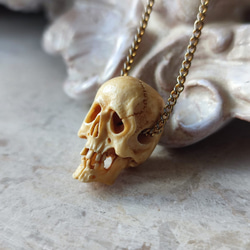 在銘 髑髏作家服部【諸法無我】総象牙髑髏数珠 巾着+共箱 野晒 髑髏