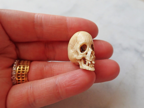【店主コレクション放出品7】【好々爺髑髏2】牙根付　髑髏 骷髅 骸骨 skull netsuke スカル 根付 15枚目の画像