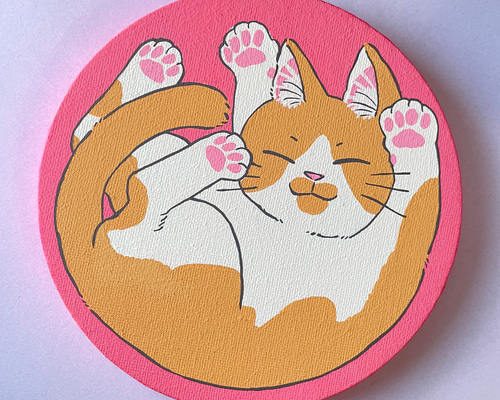 まるまるネコ　油絵 43805800f4de8eff345200c3665380