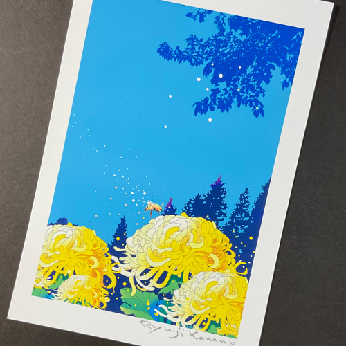 夏の終わりから秋へのポストカード6種 イラスト kawano-illustration