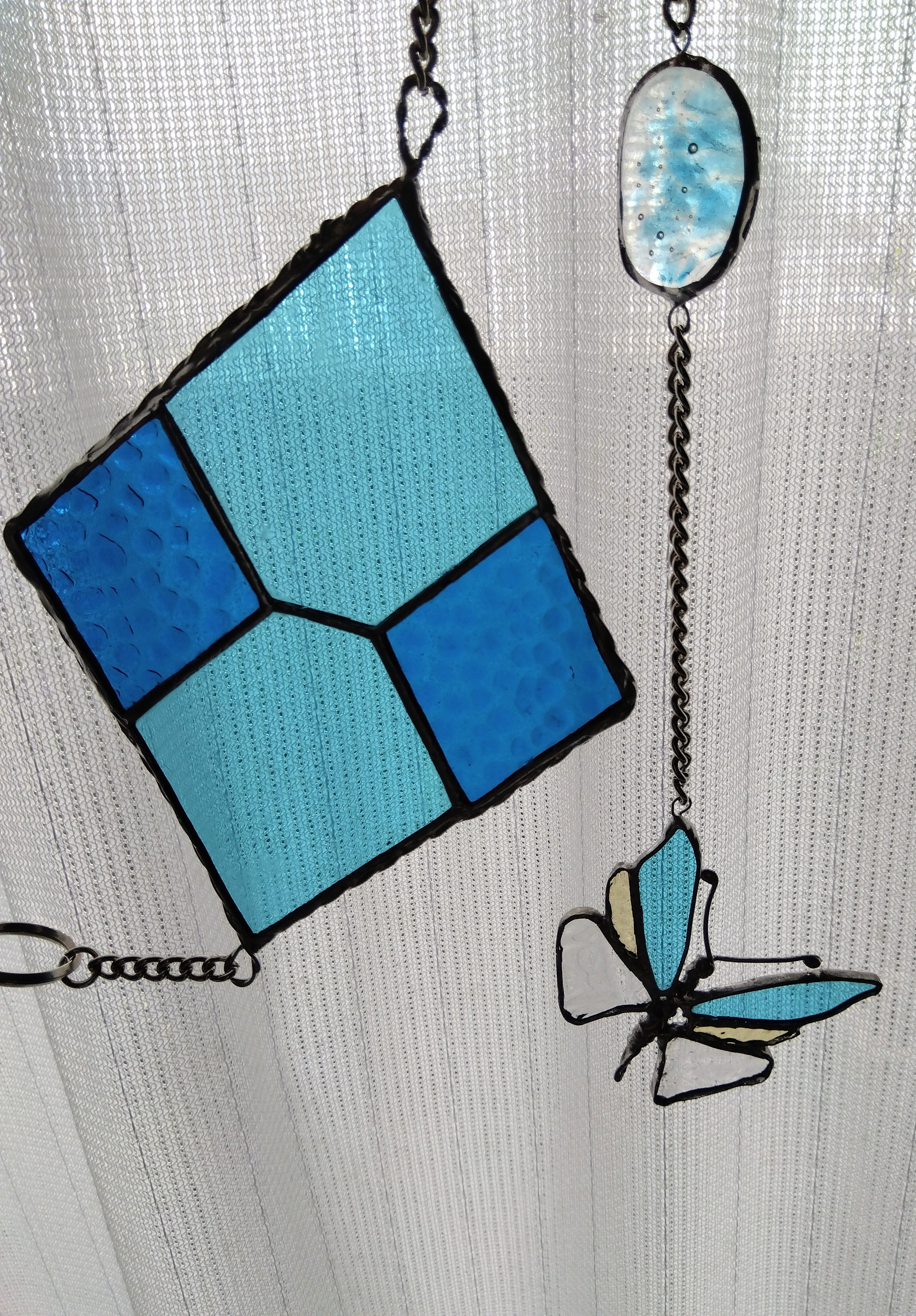 ステンドグラス//サンキャッチャー/ブルー