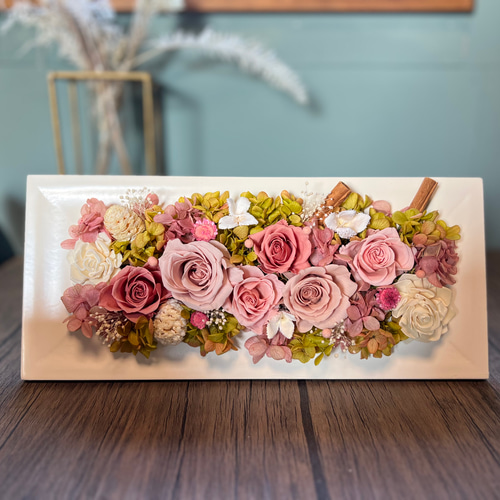 壁にも掛けれる♡くすみピンクのフレームアレンジ 横長30㎝ 『専用