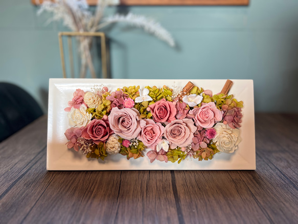 壁にも掛けれる♡くすみピンクのフレームアレンジ 横長30㎝ 『専用