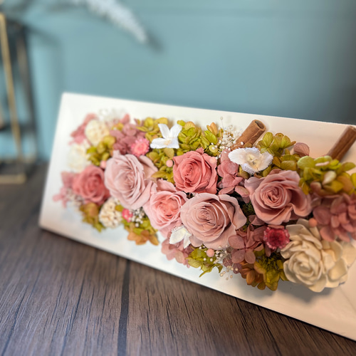 壁にも掛けれる♡くすみピンクのフレームアレンジ 横長30㎝ 『専用