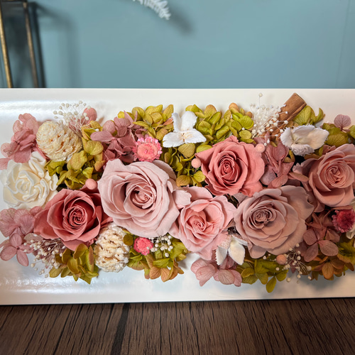 壁にも掛けれる♡くすみピンクのフレームアレンジ 横長30㎝ 『専用