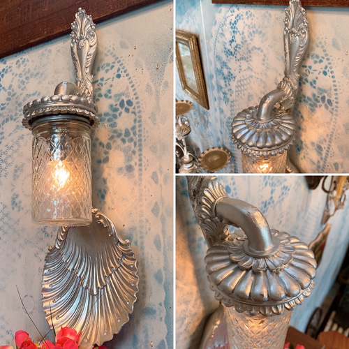 アンティークな部屋/ インテリア装飾品 ウォールランプ/（アンティークシルバー） アンティークな部屋/ インテリア装飾品 ウォールランプ