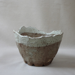 山肌陶製植木鉢(白) 7枚目の画像