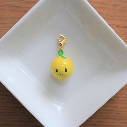 受注後製作】ちりちりかわいいフルーツ鈴チャーム レモン その他雑貨