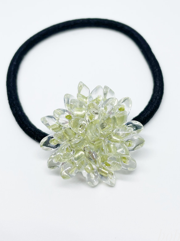 glass beads hair gom＊crystal moss green 4枚目の画像