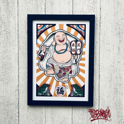 【真作】掛軸　笑門来福　福の神　扇面画　書画作品　福神画　R184 真作】掛軸 笑門来福 福の神 扇面画 書画作品 福神画 R184 【公式通販】