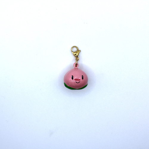 受注後製作】ちりちりかわいいフルーツ鈴チャーム 桃 その他雑貨