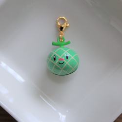 受注後製作】ちりちりかわいいフルーツ鈴チャーム メロン その他雑貨