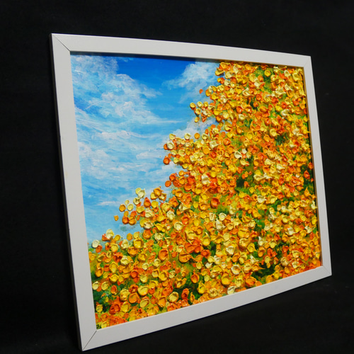 油絵 油彩 油彩画 絵 絵画 【ミモザ青空】 絵画 HR 通販 油絵 油彩 油彩画 絵 絵画 【ミモザ青空】 絵画 HR 通販