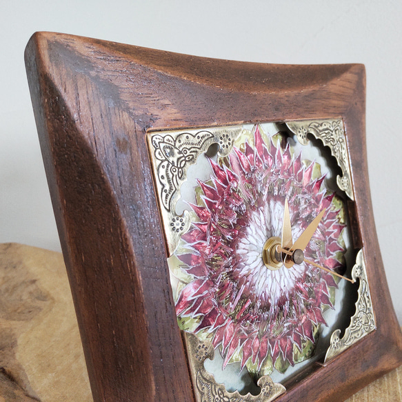 「プロテア～開花」装飾時計 額アート 3枚目の画像