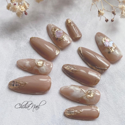 ニュアンスネイル 秋ネイル 大人ネイル 上品ネイル シェルネイル