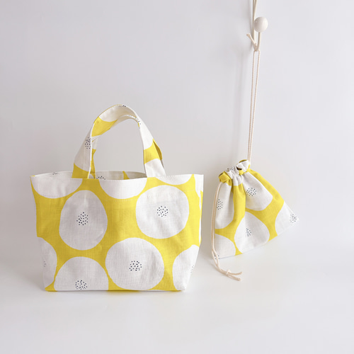 1点限定☆winter sale】巾着ポーチ付き/ミニトートバッグ☆あんぱん柄  