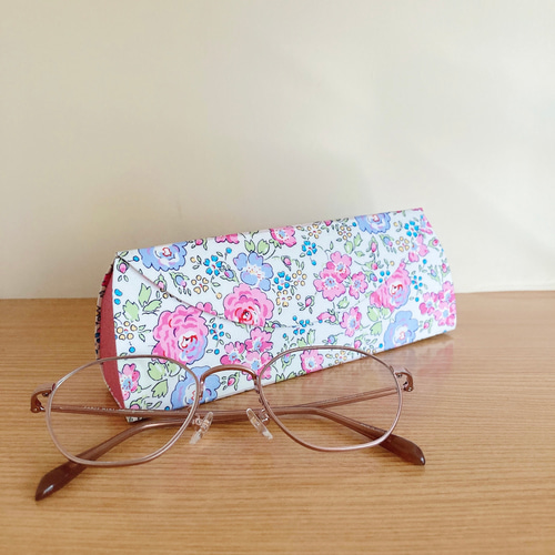 受注制作・サイズ変更可】メガネケース・リバティフェリシテ（ピンク