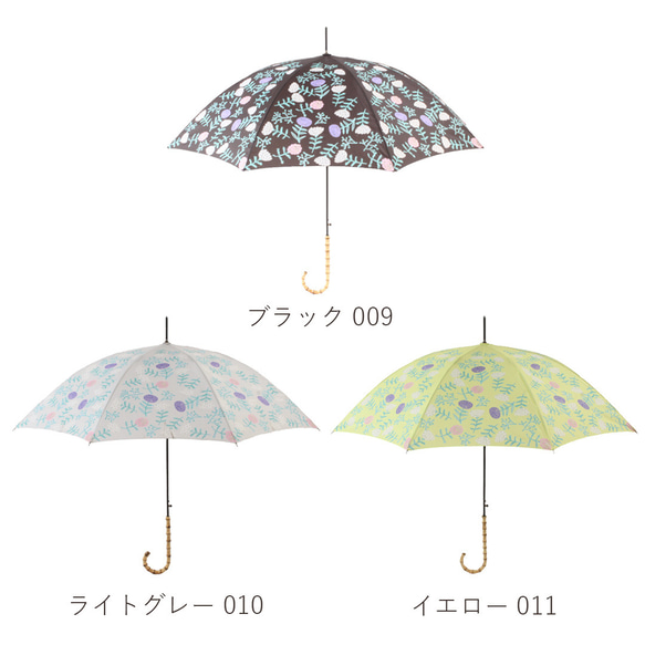 【8月入荷予約】お得な傘 靴下2足セット 晴雨兼用傘 フラワーブラック  雨傘 ALCEDO 20枚目の画像