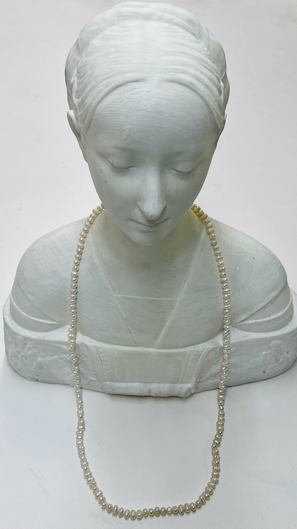 淡水真珠（白）120cm ワイヤーネックレス 3枚目の画像