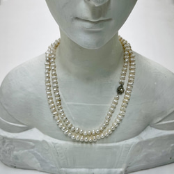淡水真珠（白）120cm ワイヤーネックレス 5枚目の画像