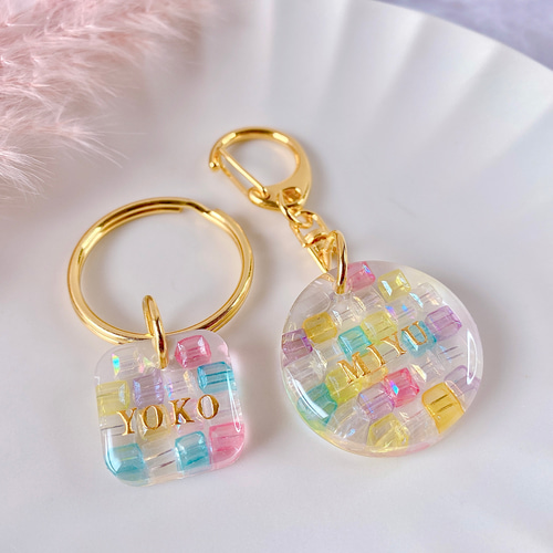 文字入れキーホルダー ❤︎なーこ様❤︎ 受注製作□記念に□ぷっくり□ハンドボール□キーホルダー□レザー□名