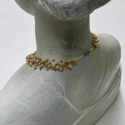 淡水真珠（白・ピンク）多連テグス ネックレス 6枚目の画像