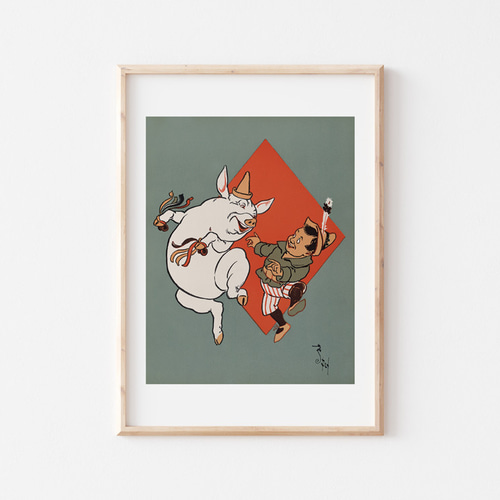 ヴィンテージポスター、「マザーグース」の挿絵ポスター、シンプルな