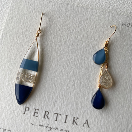 りん 様オーダー品】PERTIKAmignon 「彩の雫」ピアス 2B2 ピアス 