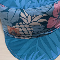 洗える帽子　サイクルキャップ　ツバがしっかり立つ珍しいワーク型『ハワイアン』 2枚目の画像