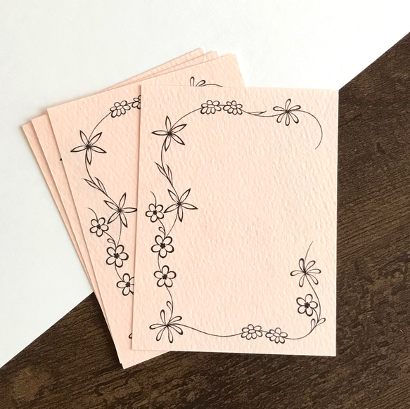 花柄メッセージカード　桜色20枚 2枚目の画像