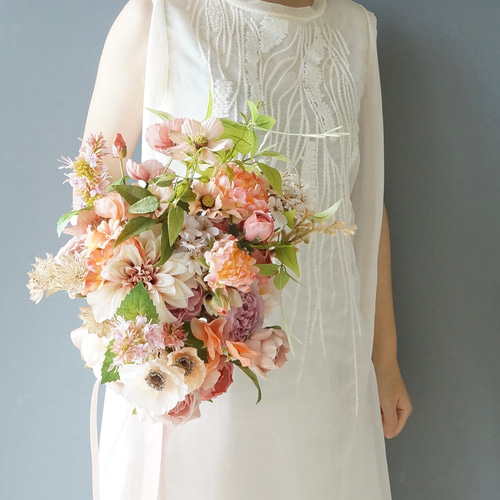 1点もの】ブーケ アーティフィシャルフラワー ピンクのウェディング