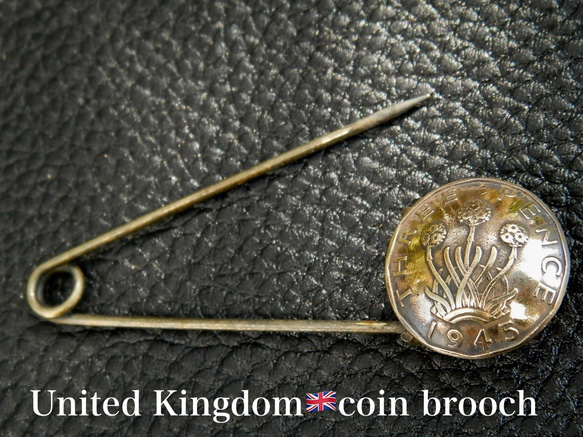 ＃B62  UK Coin Brooch 2枚目の画像