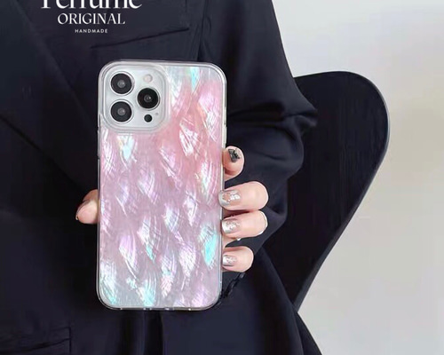 キラキラ天然シェル イエロー系カラー✨チェーン付 オリジナル iPhoneケース af6aed5193619f1c234f300e6bf5aa