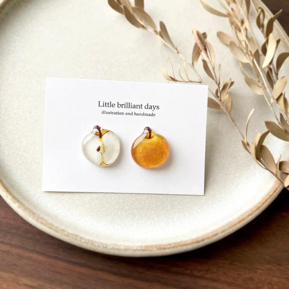 Pears earring｜梨のイヤリング・ピアス〔秋のフルーツ〕 3枚目の画像