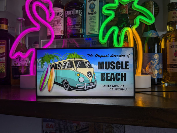 アメリカン雑貨 ワーゲンバス マッスルビーチ 海 ヤシの木