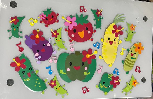 保育壁面 野菜さんたちと仲良くダンス ウォールステッカー・ウォール