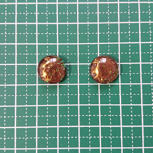 ガラスカボション☆4個 f-14 ブラウン/カボション/ガラス/カラージェル  