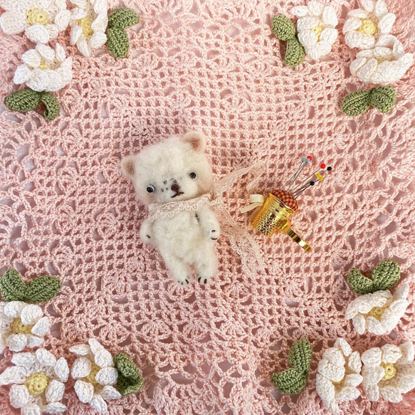 そばかすっ子なしろくまさん 羊毛フェルト プティぽわん＊nano