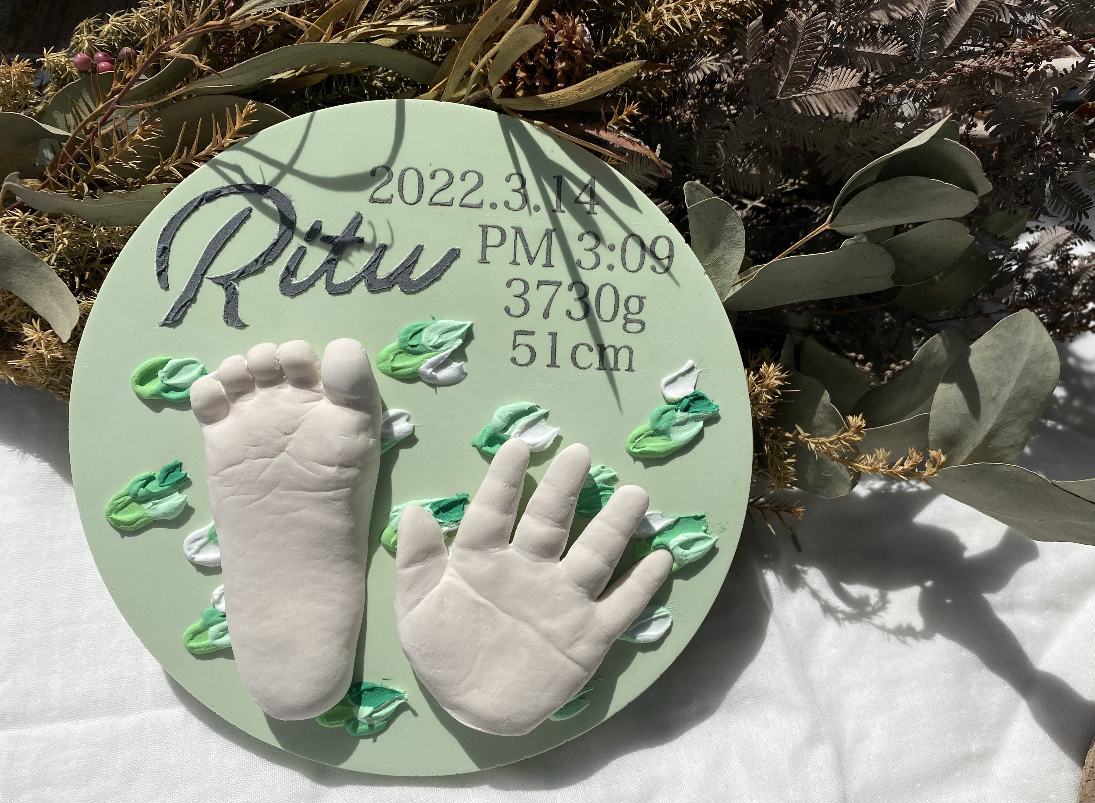 手足形ボード【6ヶ月未満　注文番号C0601】　手足型ボード　手形足形ボード 立体手形足形アート デザインボード