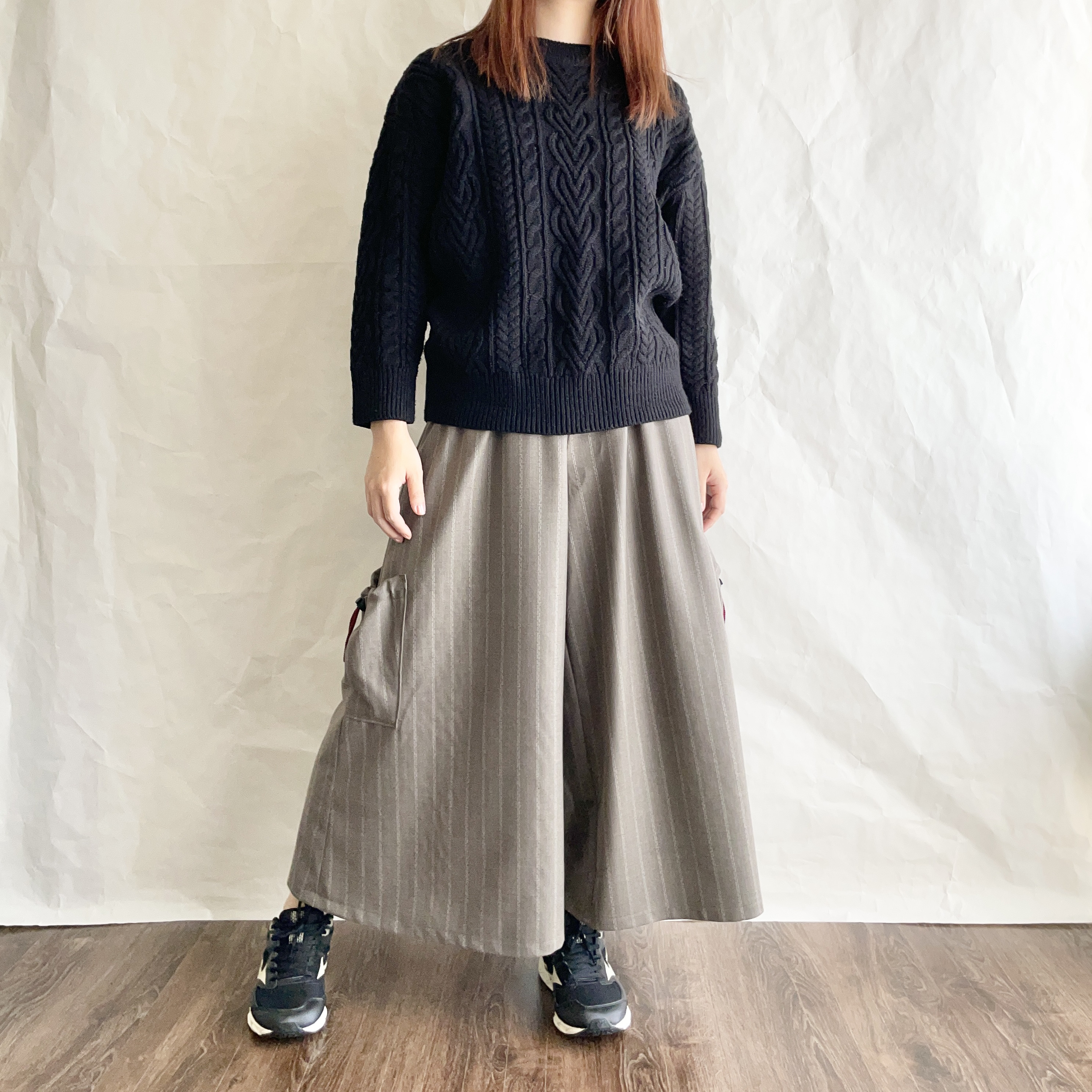 ドローコードポッケ　ワイドパンツ　　アッシュブラウン　PT6-1 9,500円