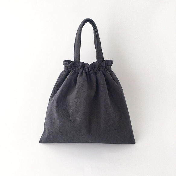巾着ゴムバッグ(すみ黒色） 巾着バッグ くらしこ 通販 14497473